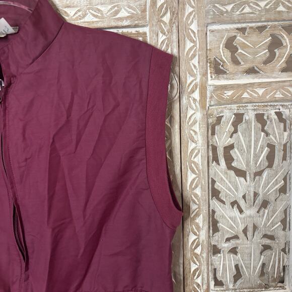 Vintage 80s Purple Cover Up Full Zip Sporty Track Vest Size XL Beach Retro - Picture 3 of 9